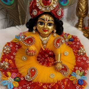 Kanhaji Poshak In Red & Yellow Bandhani Print