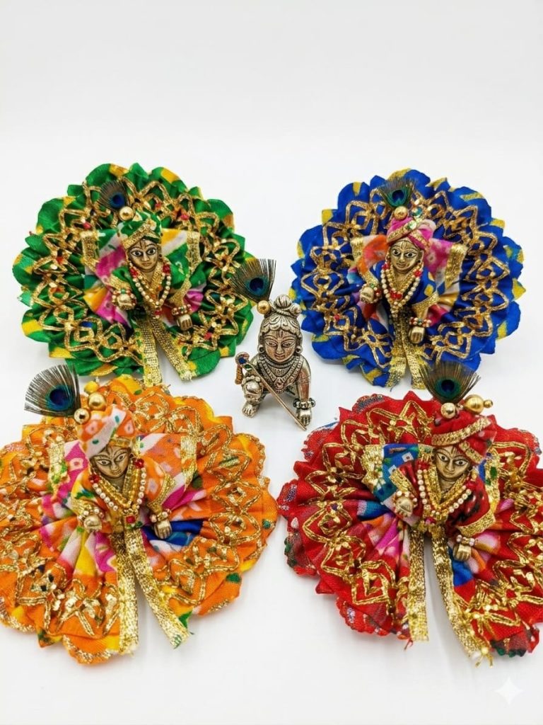 Vrihyara Kanhaji Poshak Silk Dress for Laddu Gopal Ji
