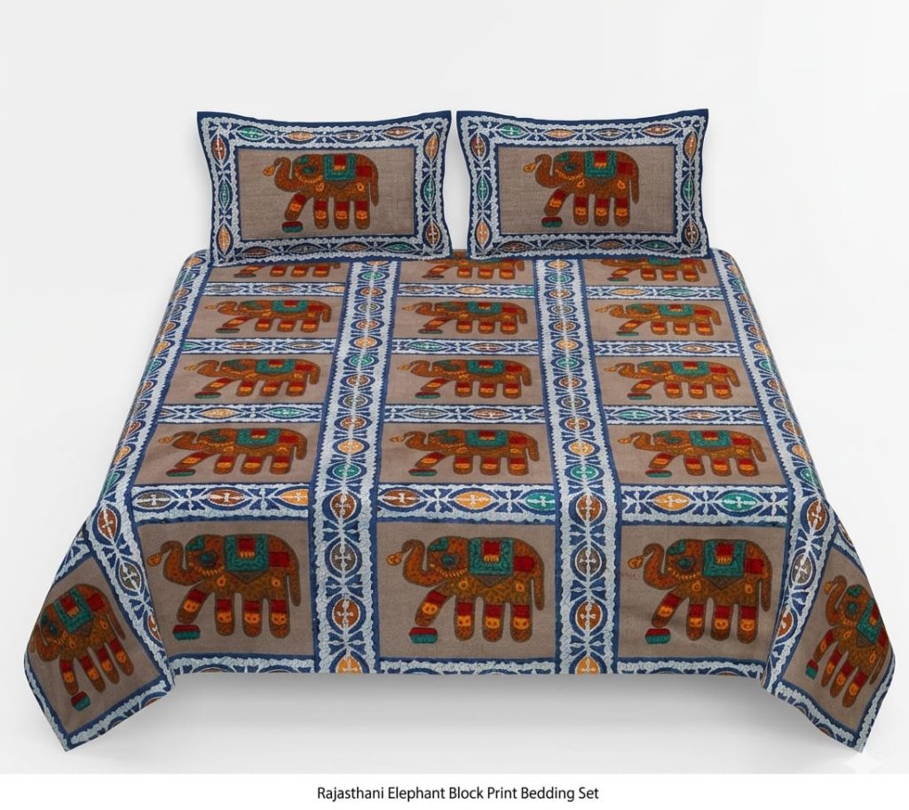 Cotton Elephant Double Bedsheet