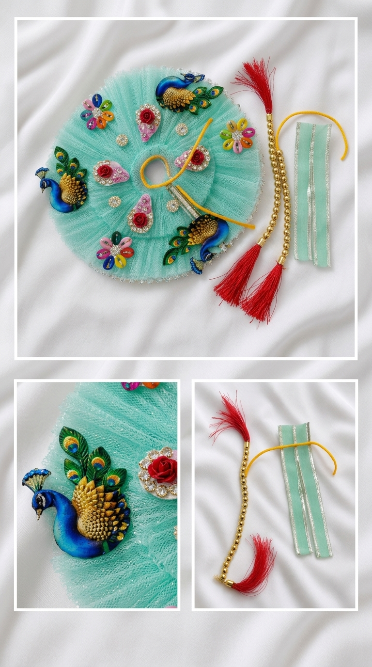 Kanhaji Peacock Print Poshak - Image 2