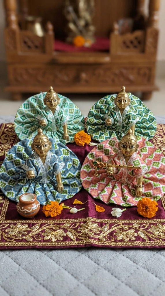 Kanhaji Poshak- Set Of 4 (Cotton)