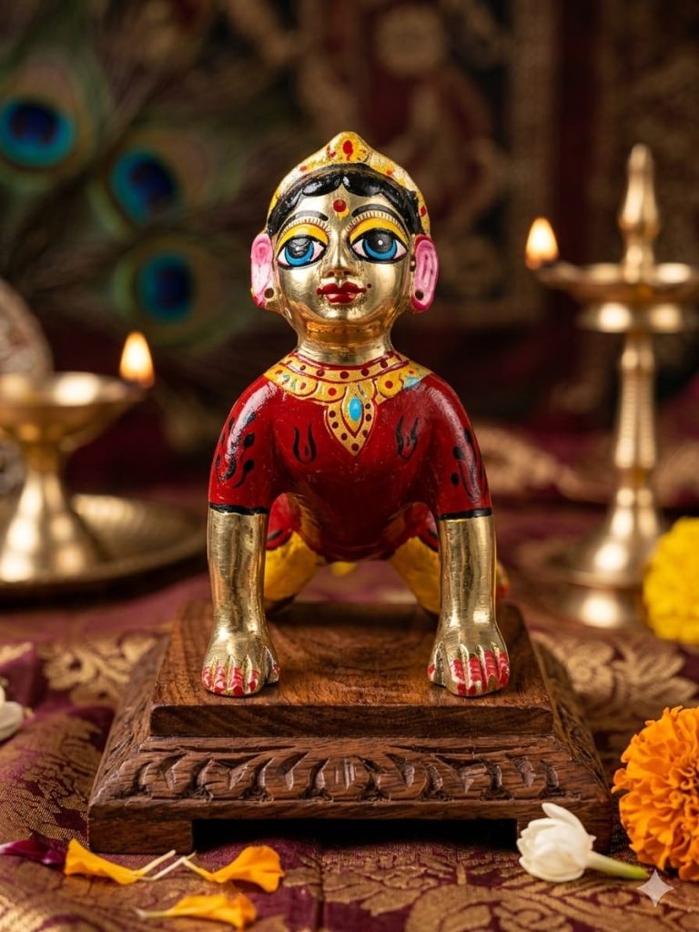 Vrihyara Radha Rani Red colour painted Idol